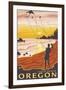 Beach & Kites, Gold Beach, Oregon-Lantern Press-Framed Art Print