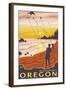 Beach & Kites, Reedsport, Oregon-Lantern Press-Framed Art Print