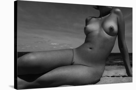 Beach lady-Mikhail Faletkin-Stretched Canvas