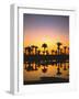 Beach, Lagoon, Silhouette, Palms, Sunset-Thonig-Framed Photographic Print