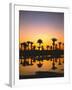 Beach, Lagoon, Silhouette, Palms, Sunset-Thonig-Framed Photographic Print