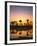 Beach, Lagoon, Silhouette, Palms, Sunset-Thonig-Framed Photographic Print