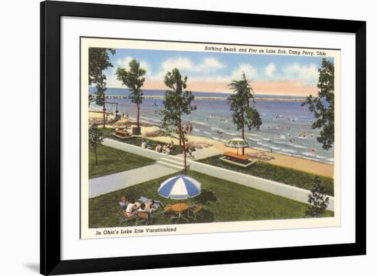 Beach, Lake Erie, Perry, Ohio-null-Framed Art Print