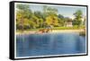 Beach, Lake Quassapaug, Waterbury, Connecticut-null-Framed Stretched Canvas