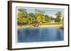 Beach, Lake Quassapaug, Waterbury, Connecticut-null-Framed Art Print