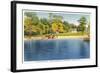 Beach, Lake Quassapaug, Waterbury, Connecticut-null-Framed Art Print