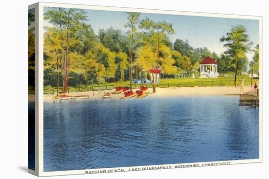 Beach, Lake Quassapaug, Waterbury, Connecticut-null-Stretched Canvas