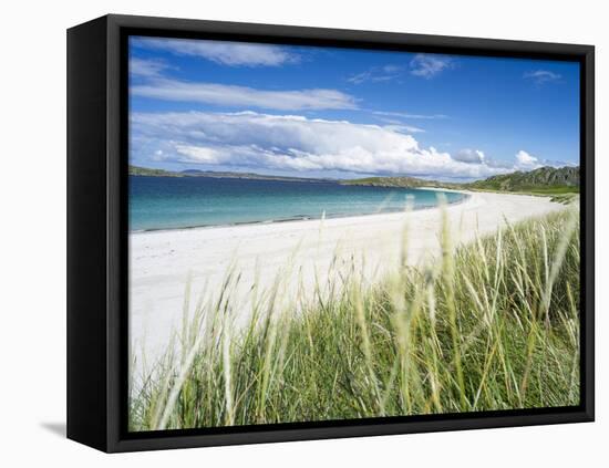 Beach Landscape in the Northern Part of the Isle of Lewis, Scotland-Martin Zwick-Framed Stretched Canvas