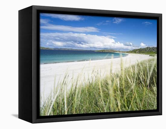 Beach Landscape in the Northern Part of the Isle of Lewis, Scotland-Martin Zwick-Framed Stretched Canvas