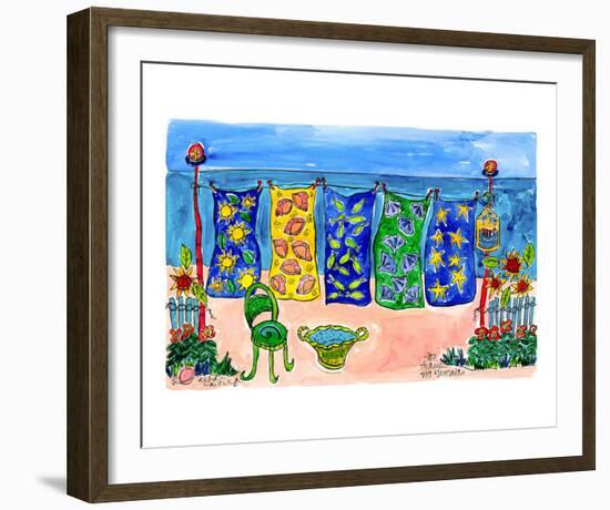 Beach Laundry-Deborah Cavenaugh-Framed Art Print