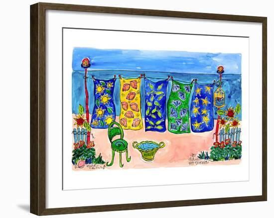 Beach Laundry-Deborah Cavenaugh-Framed Art Print