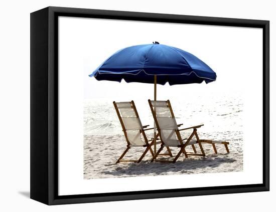 Beach Life on White I-Karen Williams-Framed Stretched Canvas