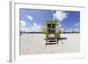 Beach Lifeguard Tower '12 St', in Art Deco Style, Miami South Beach-Axel Schmies-Framed Photographic Print
