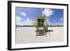 Beach Lifeguard Tower '12 St', in Art Deco Style, Miami South Beach-Axel Schmies-Framed Photographic Print