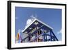 Beach Lifeguard Tower '13 St', with Paint in Style of the Us Flag, Miami South Beach-Axel Schmies-Framed Photographic Print