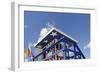 Beach Lifeguard Tower '13 St', with Paint in Style of the Us Flag, Miami South Beach-Axel Schmies-Framed Photographic Print