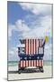 Beach Lifeguard Tower '13 St', with Paint in Style of the Us Flag, Miami South Beach-Axel Schmies-Mounted Premium Photographic Print