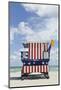 Beach Lifeguard Tower '13 St', with Paint in Style of the Us Flag, Miami South Beach-Axel Schmies-Mounted Photographic Print