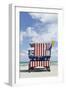 Beach Lifeguard Tower '13 St', with Paint in Style of the Us Flag, Miami South Beach-Axel Schmies-Framed Photographic Print