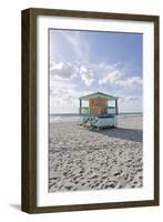 Beach Lifeguard Tower '14 St', Typical Art Deco Design, Miami South Beach-Axel Schmies-Framed Photographic Print