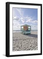 Beach Lifeguard Tower '14 St', Typical Art Deco Design, Miami South Beach-Axel Schmies-Framed Photographic Print