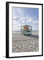 Beach Lifeguard Tower '14 St', Typical Art Deco Design, Miami South Beach-Axel Schmies-Framed Photographic Print