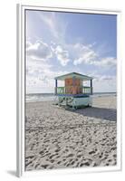 Beach Lifeguard Tower '14 St', Typical Art Deco Design, Miami South Beach-Axel Schmies-Framed Premium Photographic Print