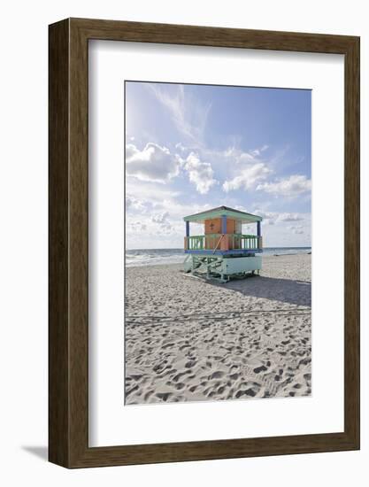 Beach Lifeguard Tower '14 St', Typical Art Deco Design, Miami South Beach-Axel Schmies-Framed Photographic Print