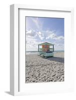 Beach Lifeguard Tower '14 St', Typical Art Deco Design, Miami South Beach-Axel Schmies-Framed Photographic Print