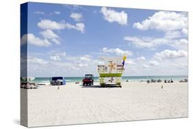 Beach Lifeguard Tower '16 St', Atlantic Ocean, Miami South Beach, Florida, Usa-Axel Schmies-Stretched Canvas