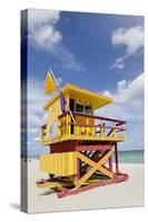 Beach Lifeguard Tower '3 Sts', Atlantic Ocean, Miami South Beach, Art Deco District, Florida, Usa-Axel Schmies-Stretched Canvas