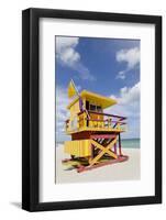 Beach Lifeguard Tower '3 Sts', Atlantic Ocean, Miami South Beach, Art Deco District, Florida, Usa-Axel Schmies-Framed Photographic Print