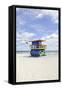 Beach Lifeguard Tower '35 St', Atlantic Ocean, Miami South Beach, Florida, Usa-Axel Schmies-Framed Stretched Canvas