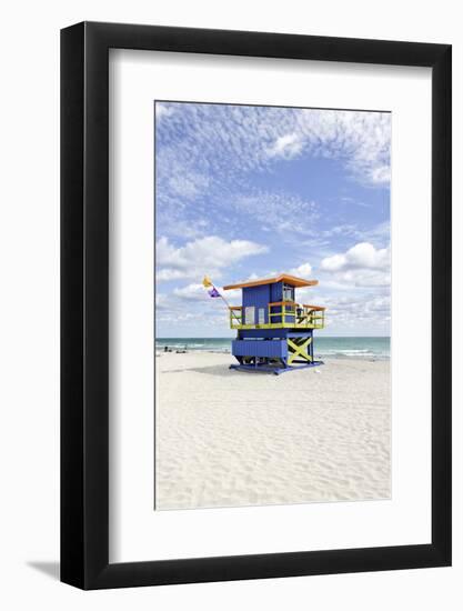 Beach Lifeguard Tower '35 St', Atlantic Ocean, Miami South Beach, Florida, Usa-Axel Schmies-Framed Photographic Print