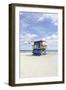 Beach Lifeguard Tower '35 St', Atlantic Ocean, Miami South Beach, Florida, Usa-Axel Schmies-Framed Photographic Print