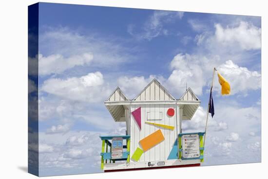 Beach Lifeguard Tower '6 St', Typical Art Deco Design, Miami South Beach-Axel Schmies-Stretched Canvas