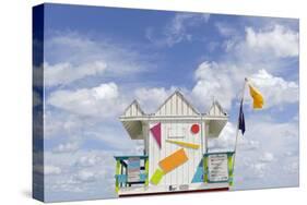Beach Lifeguard Tower '6 St', Typical Art Deco Design, Miami South Beach-Axel Schmies-Stretched Canvas