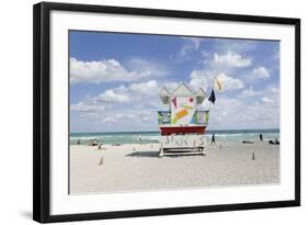 Beach Lifeguard Tower '6 St', Typical Art Deco Design, Miami South Beach-Axel Schmies-Framed Photographic Print