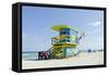 Beach Lifeguard Tower '74 St', Atlantic Ocean, Miami South Beach, Florida, Usa-Axel Schmies-Framed Stretched Canvas