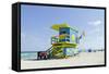 Beach Lifeguard Tower '74 St', Atlantic Ocean, Miami South Beach, Florida, Usa-Axel Schmies-Framed Stretched Canvas