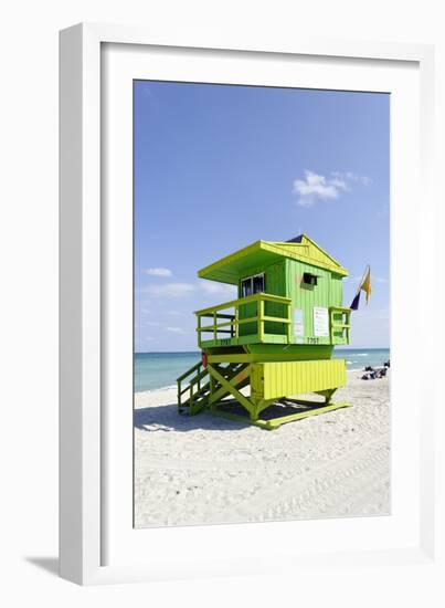 Beach Lifeguard Tower '77 St', Atlantic Ocean, Miami South Beach, Florida, Usa-Axel Schmies-Framed Premium Photographic Print