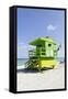 Beach Lifeguard Tower '77 St', Atlantic Ocean, Miami South Beach, Florida, Usa-Axel Schmies-Framed Stretched Canvas