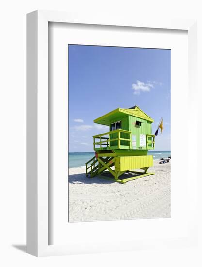 Beach Lifeguard Tower '77 St', Atlantic Ocean, Miami South Beach, Florida, Usa-Axel Schmies-Framed Photographic Print