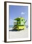 Beach Lifeguard Tower '77 St', Atlantic Ocean, Miami South Beach, Florida, Usa-Axel Schmies-Framed Photographic Print