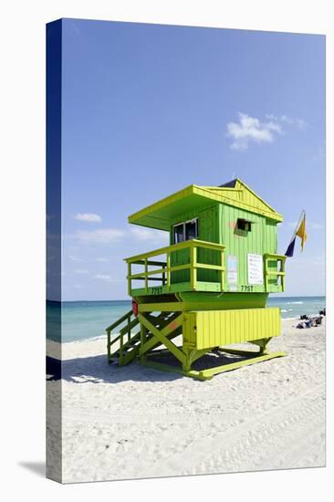 Beach Lifeguard Tower '77 St', Atlantic Ocean, Miami South Beach, Florida, Usa-Axel Schmies-Stretched Canvas