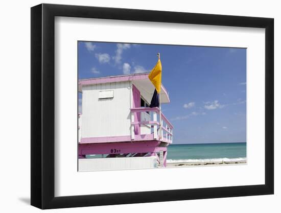 Beach Lifeguard Tower '83 St', Atlantic Ocean, Miami South Beach, Florida, Usa-Axel Schmies-Framed Premium Photographic Print