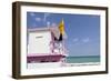 Beach Lifeguard Tower '83 St', Atlantic Ocean, Miami South Beach, Florida, Usa-Axel Schmies-Framed Photographic Print