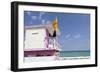 Beach Lifeguard Tower '83 St', Atlantic Ocean, Miami South Beach, Florida, Usa-Axel Schmies-Framed Photographic Print