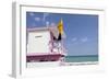 Beach Lifeguard Tower '83 St', Atlantic Ocean, Miami South Beach, Florida, Usa-Axel Schmies-Framed Photographic Print