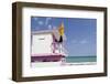 Beach Lifeguard Tower '83 St', Atlantic Ocean, Miami South Beach, Florida, Usa-Axel Schmies-Framed Photographic Print